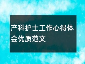 產科護士工作心得體會優(yōu)質范文