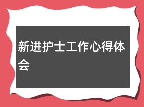 新進(jìn)護(hù)士工作心得體會(huì)