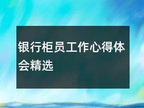 銀行柜員工作心得體會(huì)精選