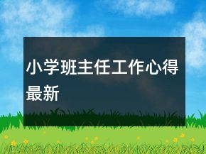 小學(xué)班主任工作心得最新