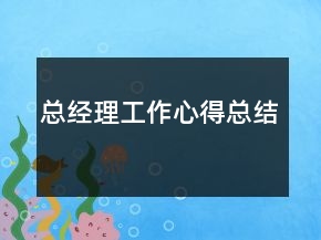 總經(jīng)理工作心得總結(jié)