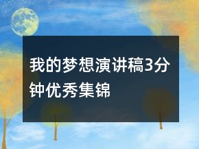 我的夢想演講稿3分鐘優(yōu)秀集錦
