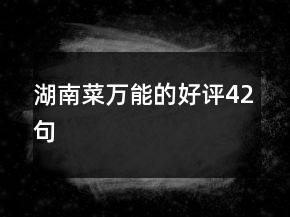 湖南菜萬能的好評(píng)42句