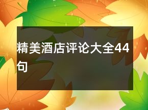 精美酒店評論大全44句
