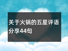 關于火鍋的五星評語分享44句