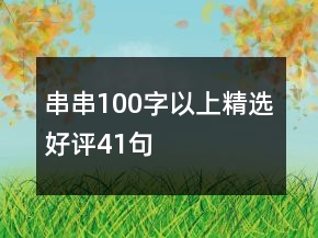 串串100字以上精選好評41句