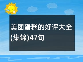 美團(tuán)蛋糕的好評大全(集錦)47句