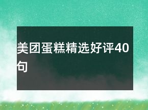 美團蛋糕精選好評40句