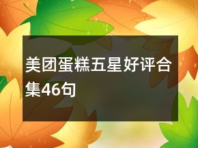 美團(tuán)蛋糕五星好評合集46句
