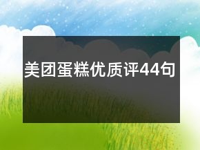 美團(tuán)蛋糕優(yōu)質(zhì)評44句