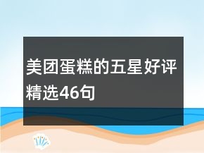 美團蛋糕的五星好評精選46句