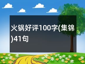 火鍋好評100字(集錦)41句