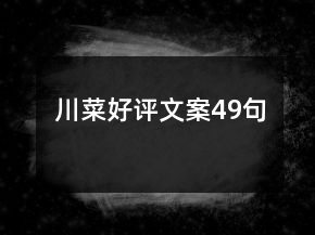 川菜好評(píng)文案49句