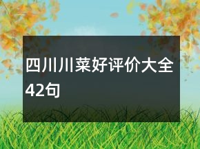 四川川菜好評價大全42句