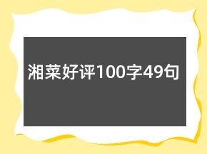 湘菜好評(píng)100字49句