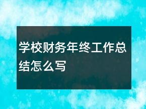學(xué)校財(cái)務(wù)年終工作總結(jié)怎么寫(xiě)
