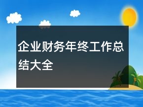 企業(yè)財務(wù)年終工作總結(jié)大全