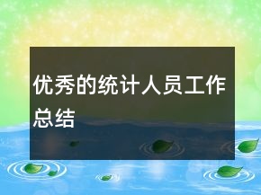 優(yōu)秀的統(tǒng)計(jì)人員工作總結(jié)