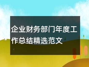 企業(yè)財(cái)務(wù)部門年度工作總結(jié)精選范文