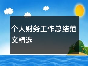 個(gè)人財(cái)務(wù)工作總結(jié)范文精選