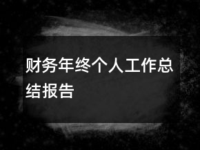 財務(wù)年終個人工作總結(jié)報告