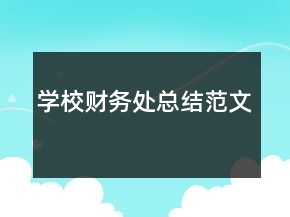 學(xué)校財務(wù)處總結(jié)范文