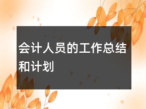 會(huì)計(jì)人員的工作總結(jié)和計(jì)劃