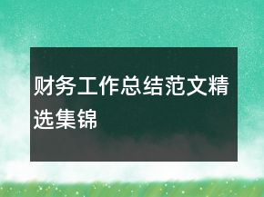 財務(wù)工作總結(jié)范文精選集錦