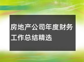 房地產(chǎn)公司年度財(cái)務(wù)工作總結(jié)精選