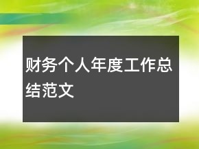 財務個人年度工作總結(jié)范文