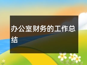 辦公室財(cái)務(wù)的工作總結(jié)