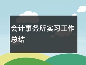 會(huì)計(jì)事務(wù)所實(shí)習(xí)工作總結(jié)
