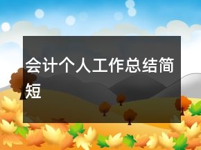 會計(jì)個人工作總結(jié)簡短