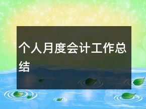 個人月度會計工作總結(jié)
