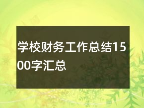 學(xué)校財(cái)務(wù)工作總結(jié)1500字匯總