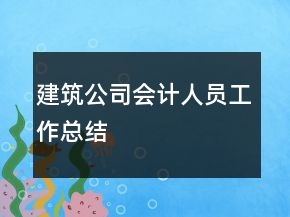 建筑公司會(huì)計(jì)人員工作總結(jié)