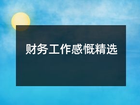 財(cái)務(wù)工作感慨精選