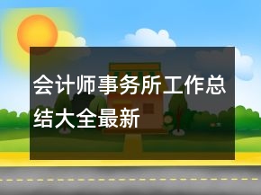 會(huì)計(jì)師事務(wù)所工作總結(jié)大全最新