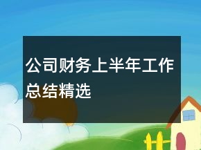 公司財務(wù)上半年工作總結(jié)精選