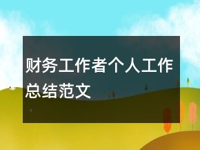 財務工作者個人工作總結范文
