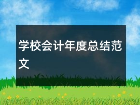 學(xué)校會(huì)計(jì)年度總結(jié)范文