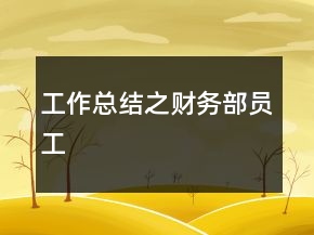 工作總結(jié)之財(cái)務(wù)部員工