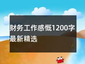 財(cái)務(wù)工作感慨1200字最新精選