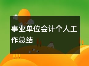 事業(yè)單位會計個人工作總結(jié)