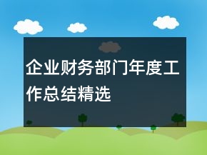 企業(yè)財(cái)務(wù)部門年度工作總結(jié)精選