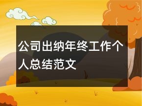 公司出納年終工作個(gè)人總結(jié)范文