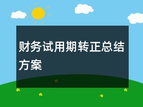 財(cái)務(wù)試用期轉(zhuǎn)正總結(jié)方案