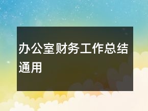 辦公室財務(wù)工作總結(jié)通用