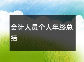 會計人員個人年終總結