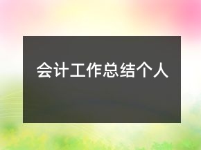 會計工作總結個人